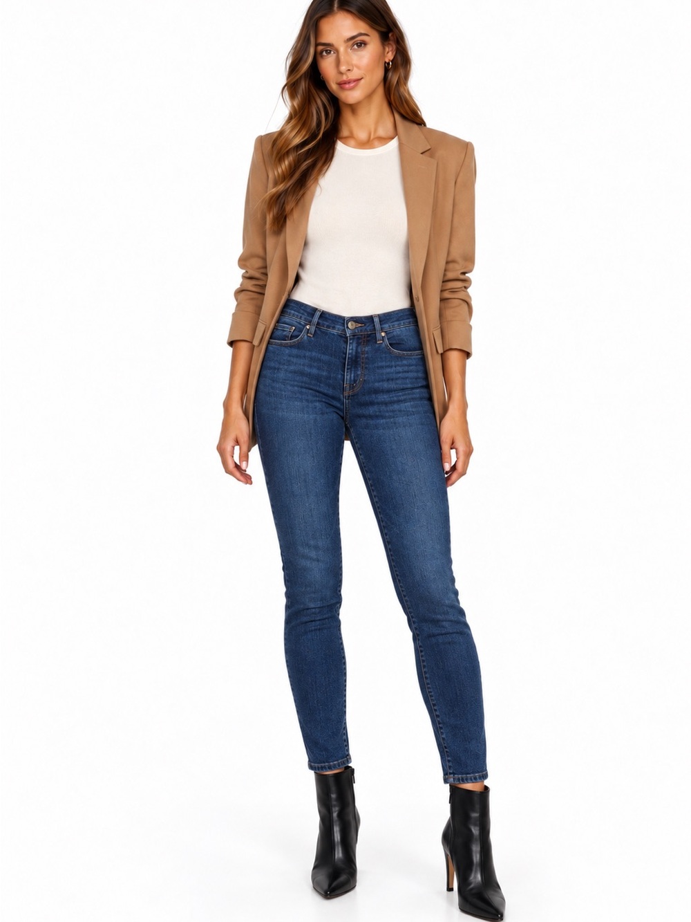 FRAME Le Skinny de Jeanne Mid Rise Denim Dark Jeans LSJ032 Size 28